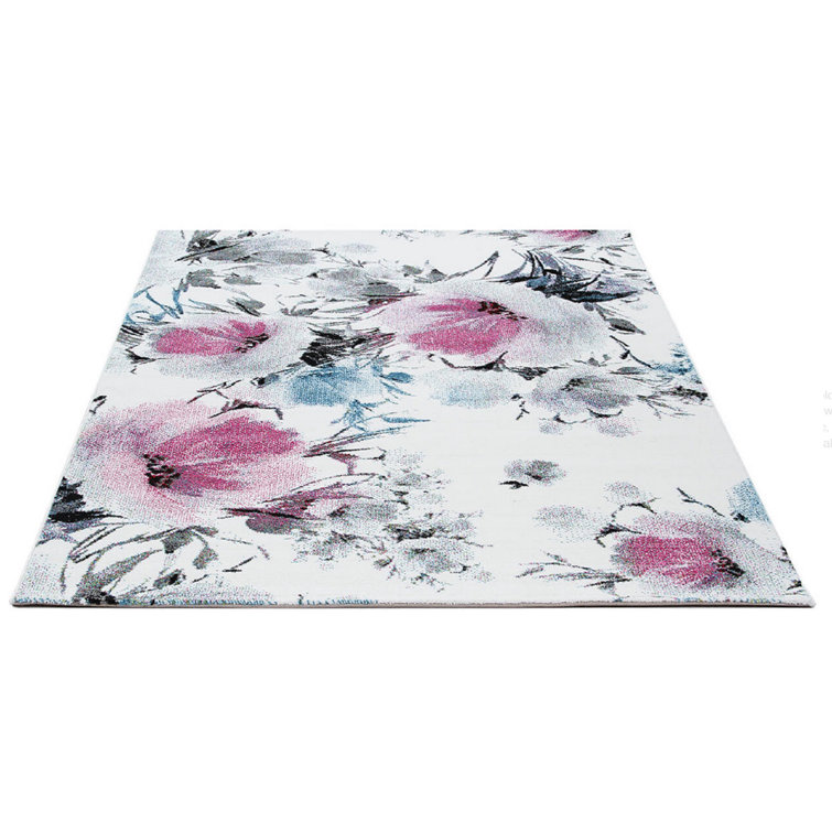 Novatrend Machine Woven Pink/Blue/Grey Rug Wayfair.co.uk